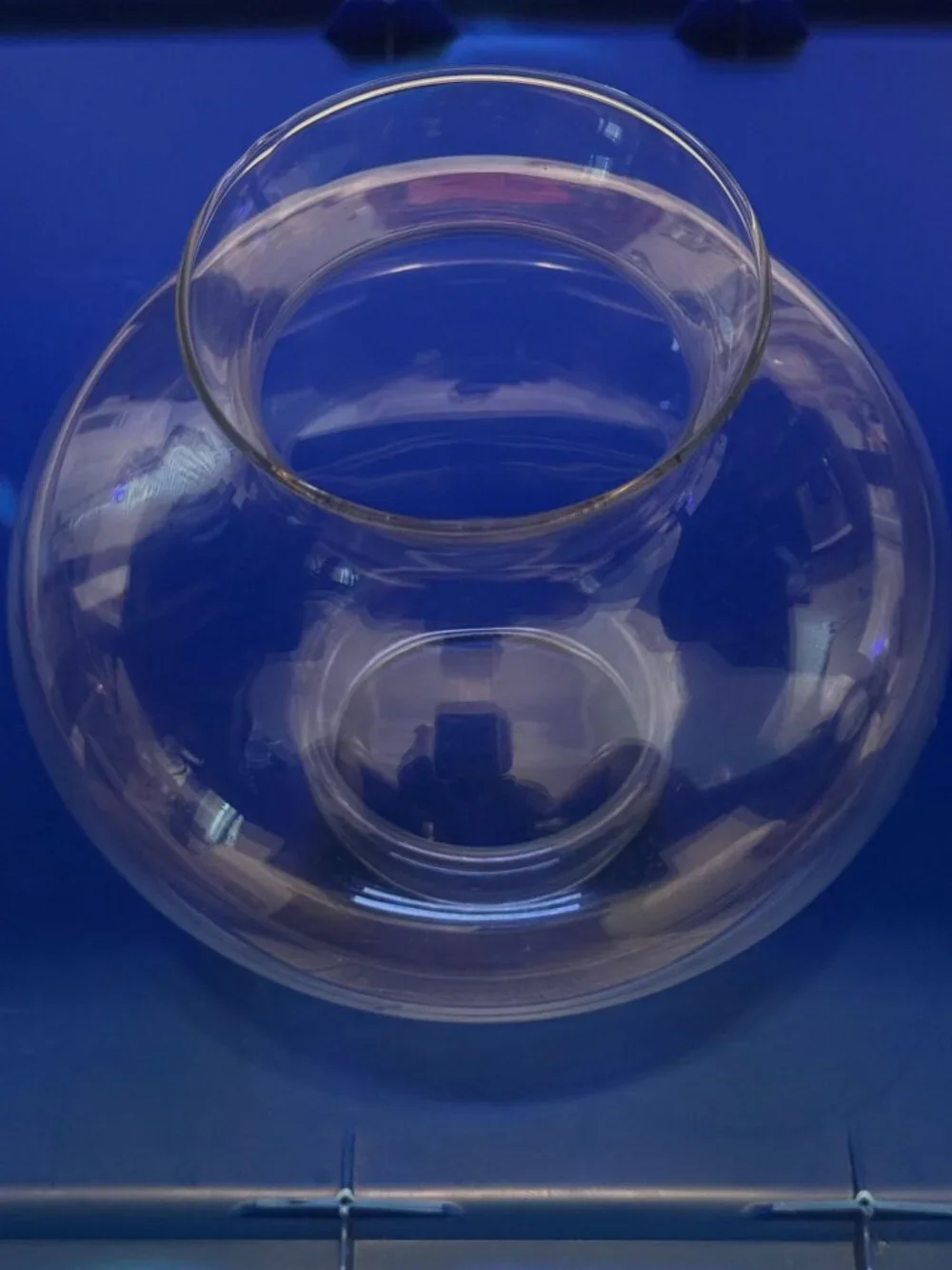 Clear Glass Hurricane Lamp Shade With Flared Top & Round Base